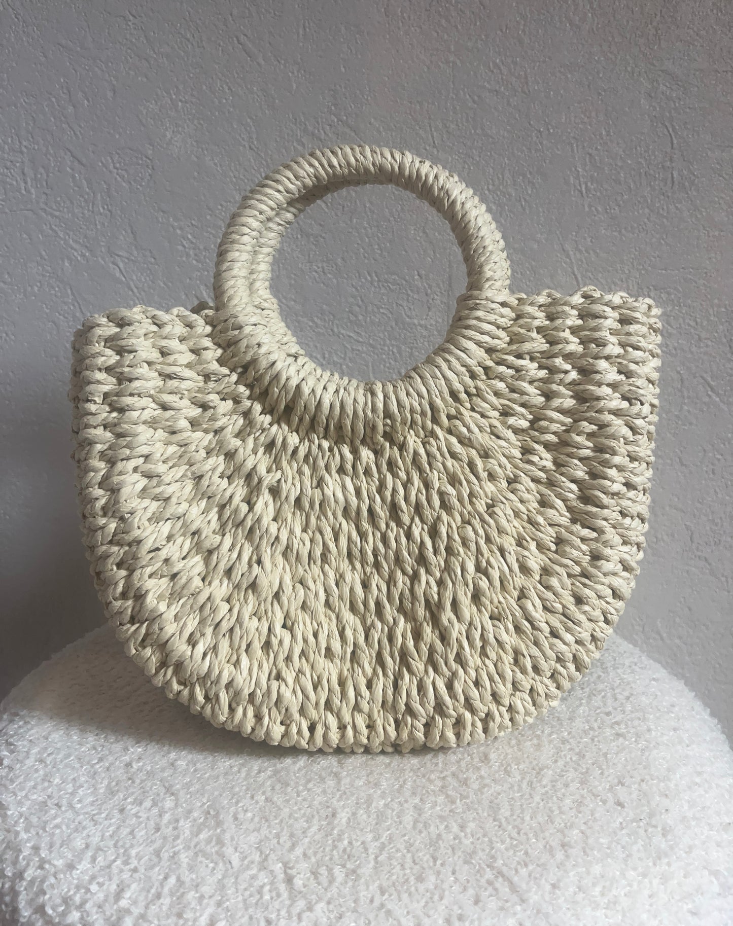 Sac paille à fleurs