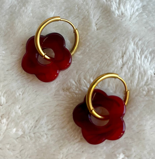 Créoles fleurs interchangeables