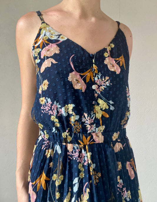 Robe plissée à fleurs