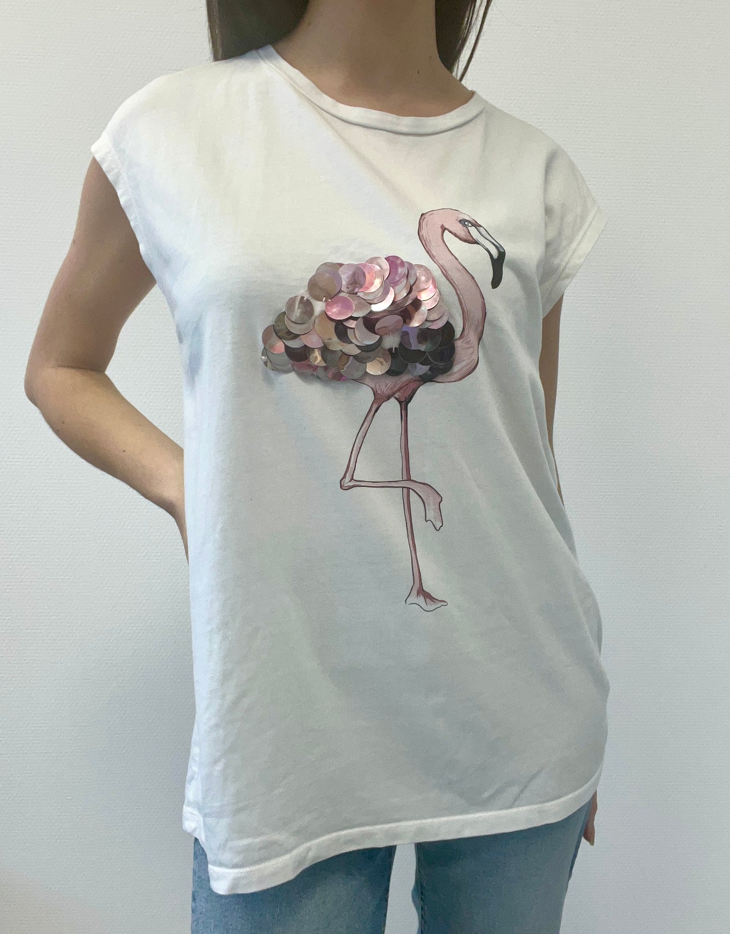 T-shirt flamant rose