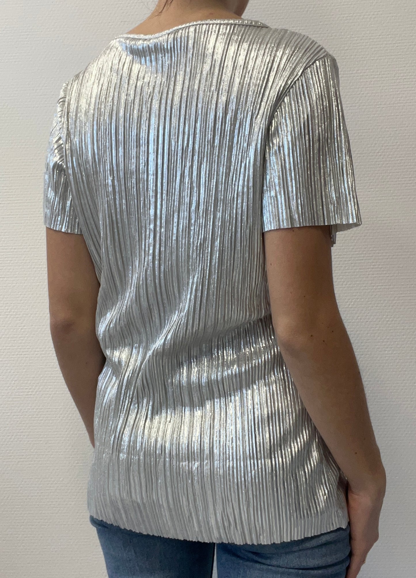 Top brilant argenté