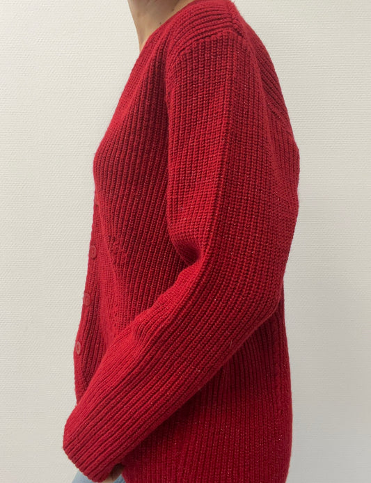 Gilet rouge pailleté