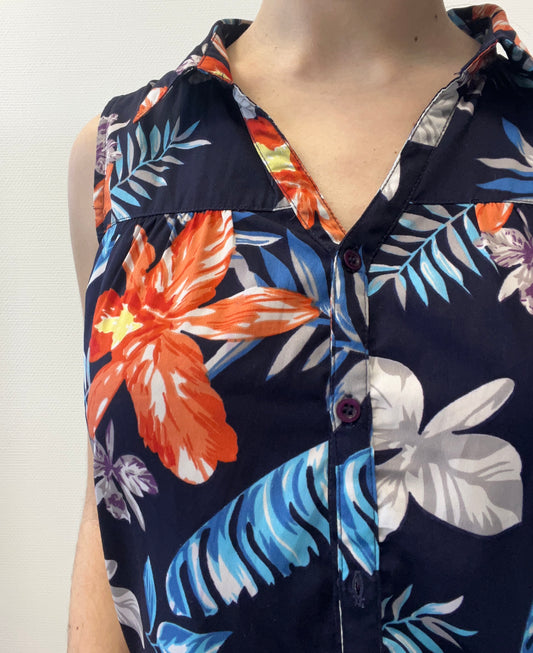 Blouse à motifs tropicaux