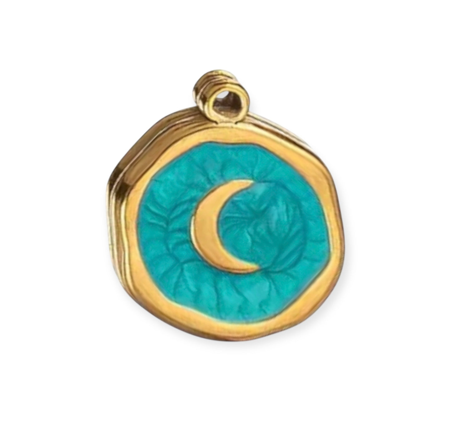 Charm médaillon lune finition dorée