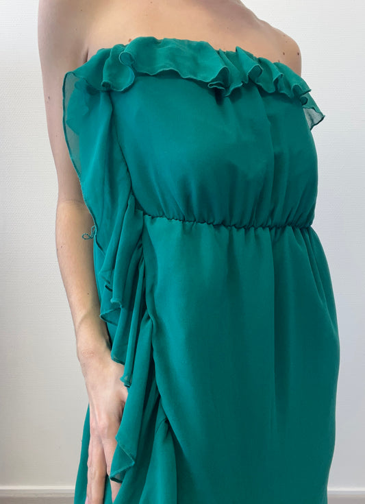 Robe bustier volantée