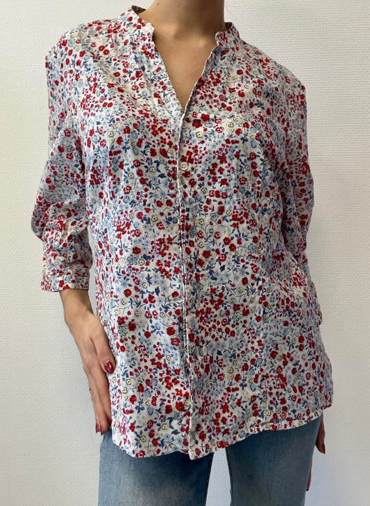 Chemise cintrée fleurie