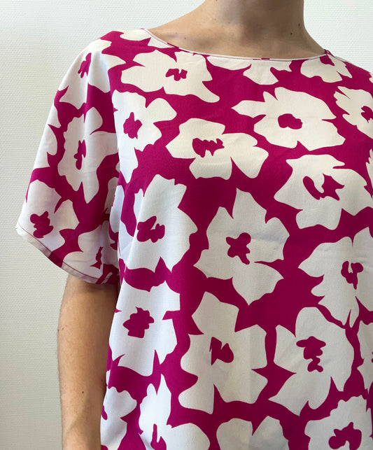 Top fuchsia imprimé