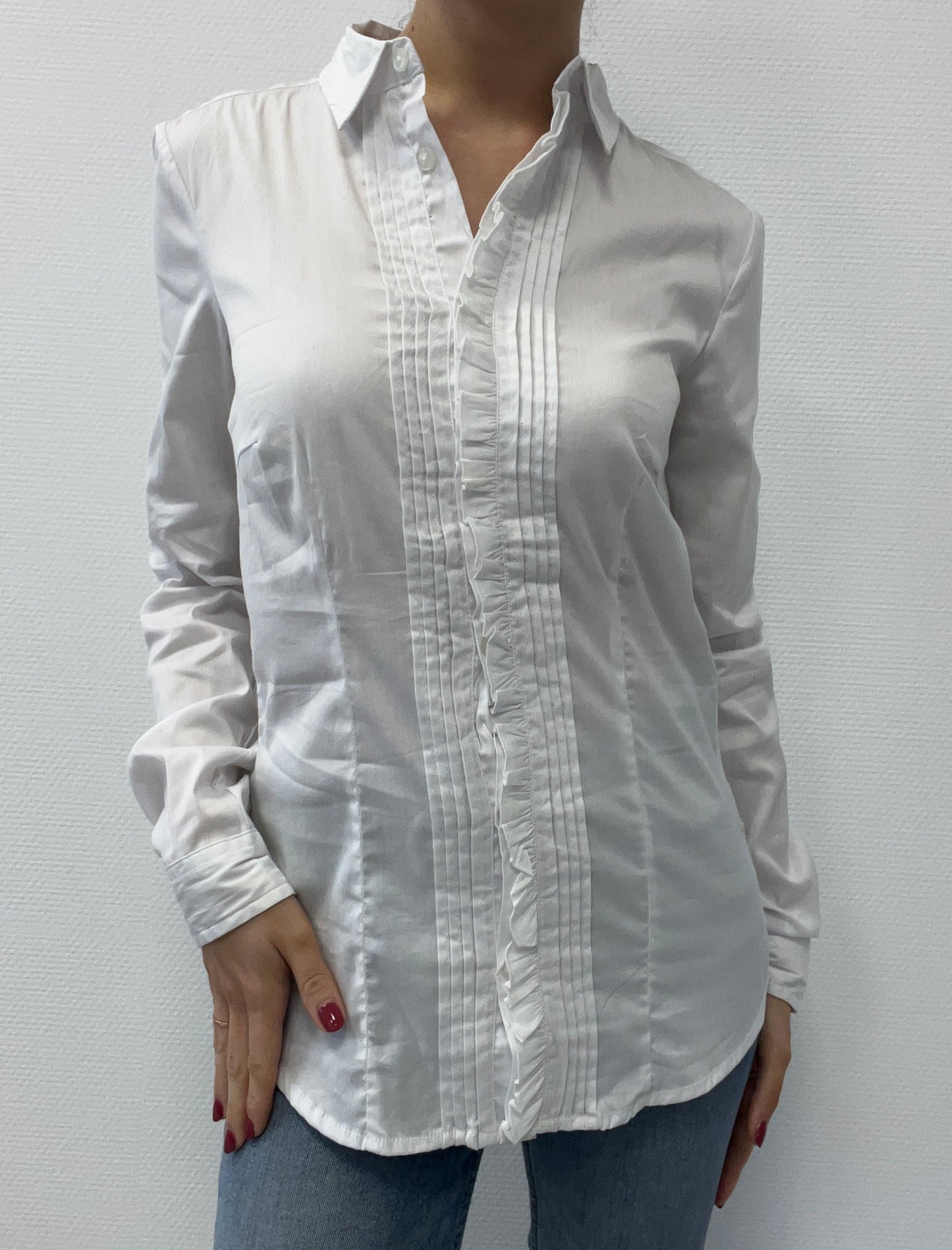 Chemise à plastron plissé