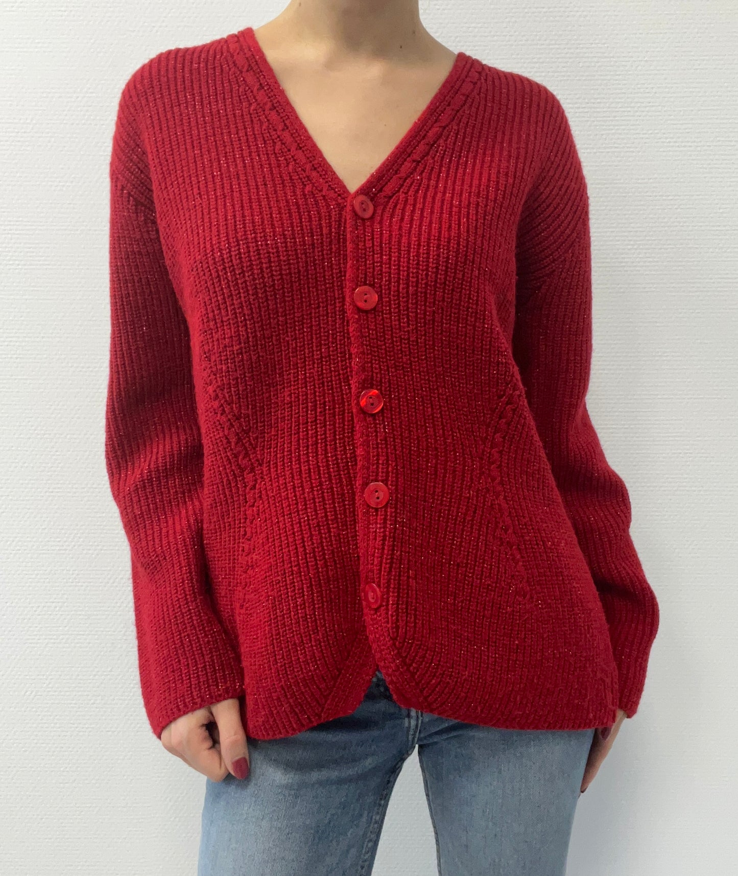 Gilet rouge pailleté