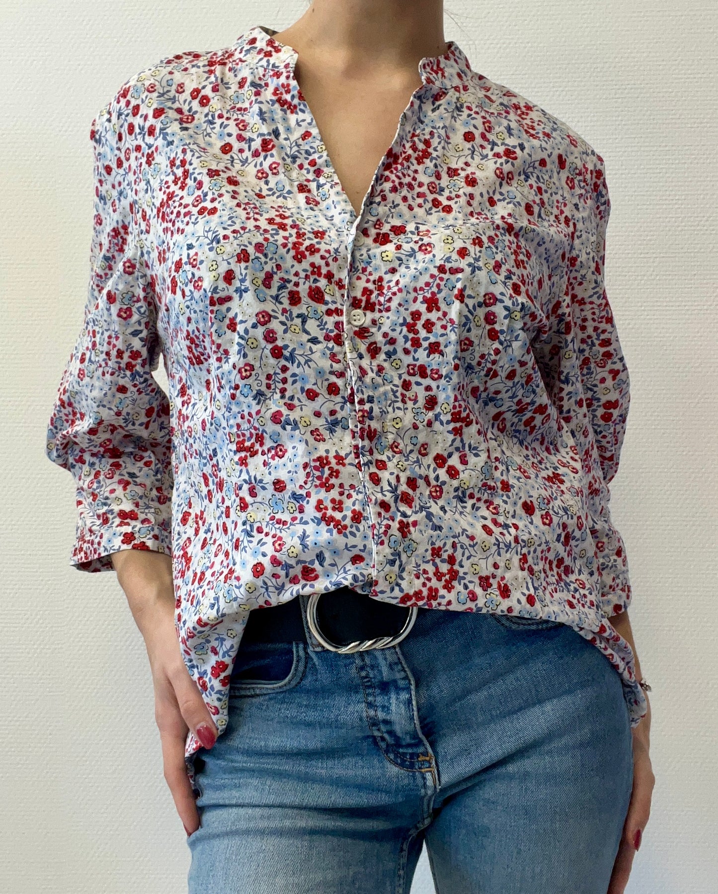 Chemise cintrée fleurie