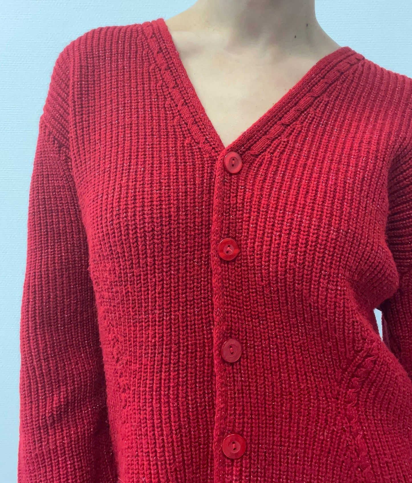 Gilet rouge pailleté