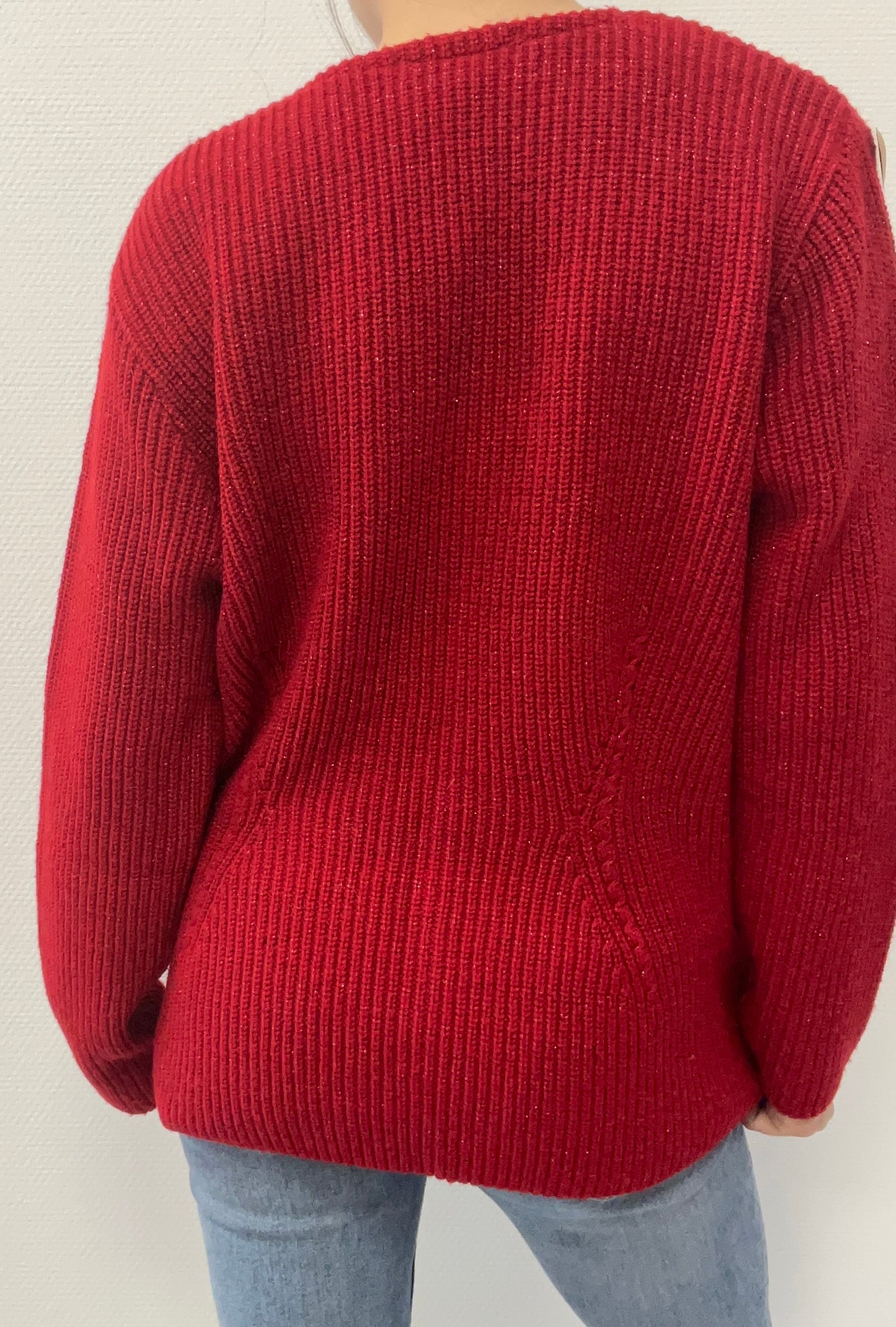 Gilet rouge pailleté
