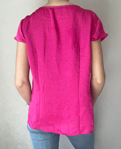Top fuchsia satiné