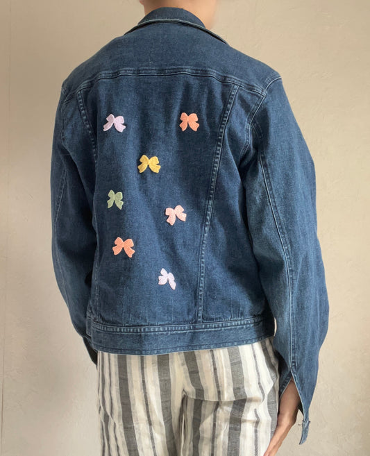 Veste en jean noeuds