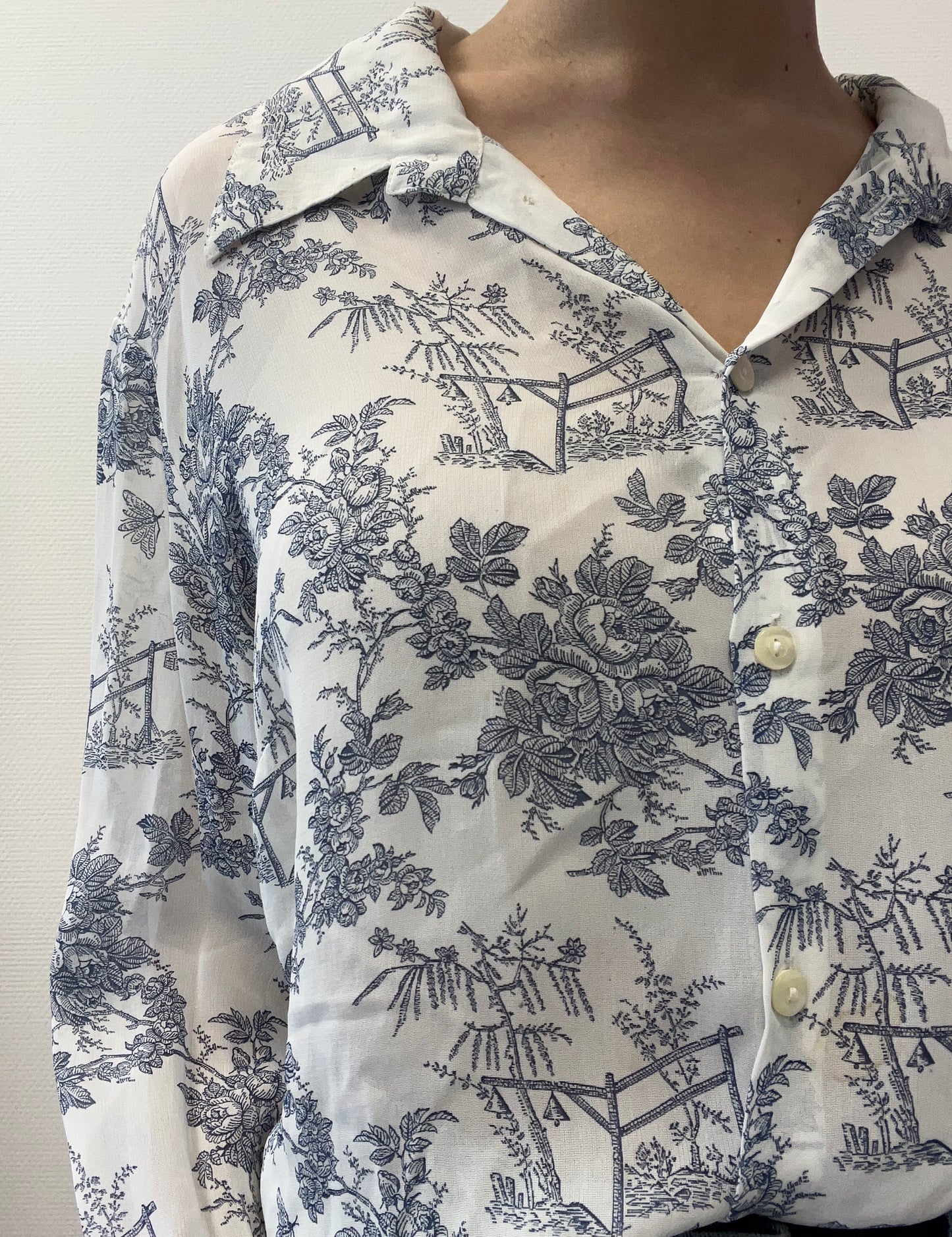 Chemise imprimée toile de jouy