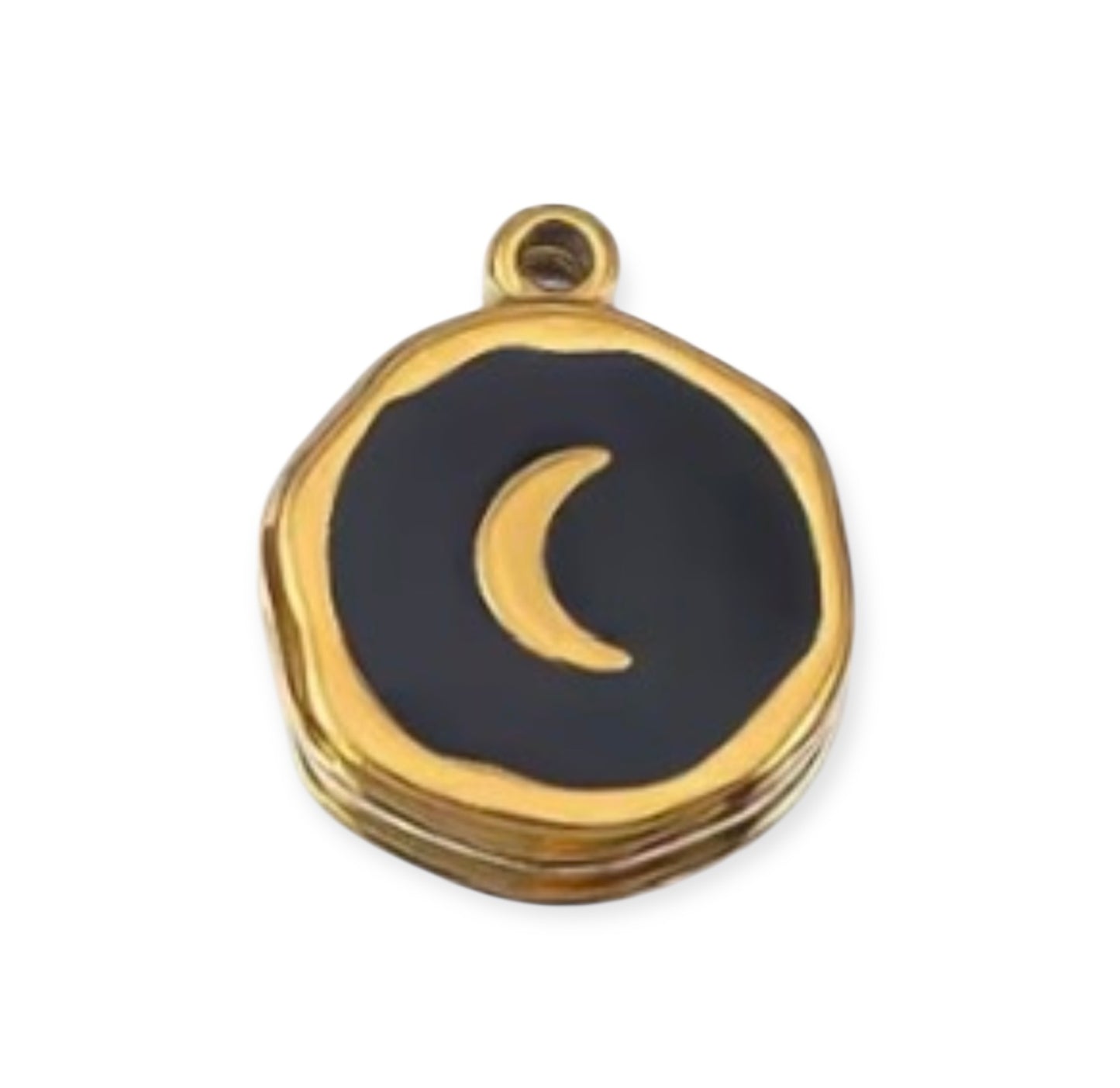 Charm médaillon lune finition dorée