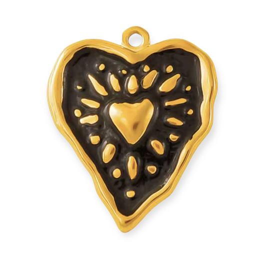 Charm cœur finition dorée