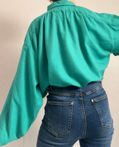 Chemise oversize verte