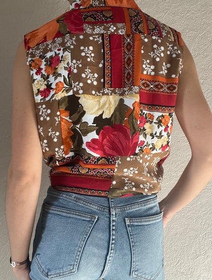 Blouse à nouer fleurie