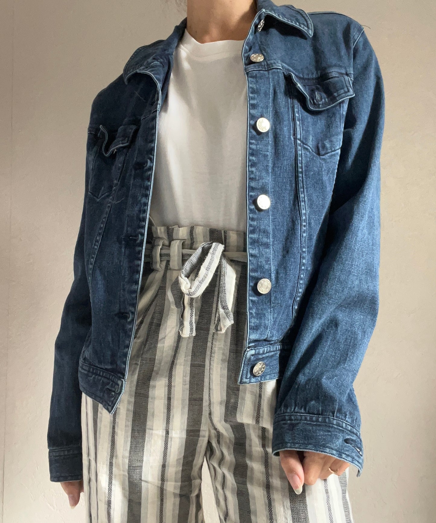 Veste en jean noeuds