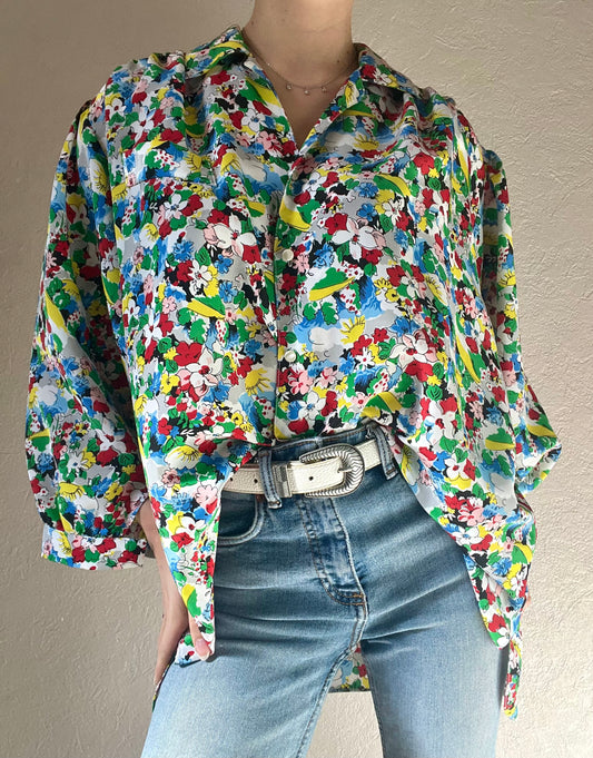 Chemise fleurie colorée
