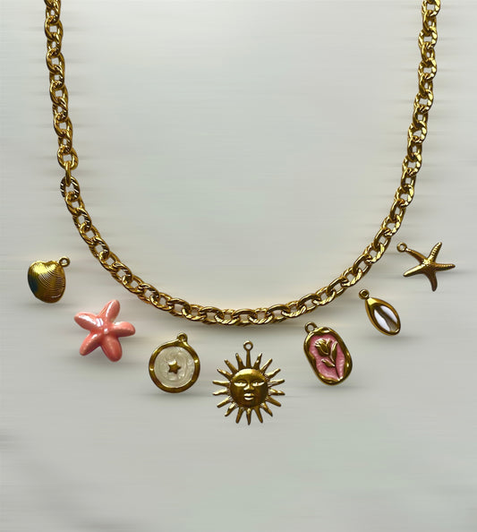 Collier charms doré