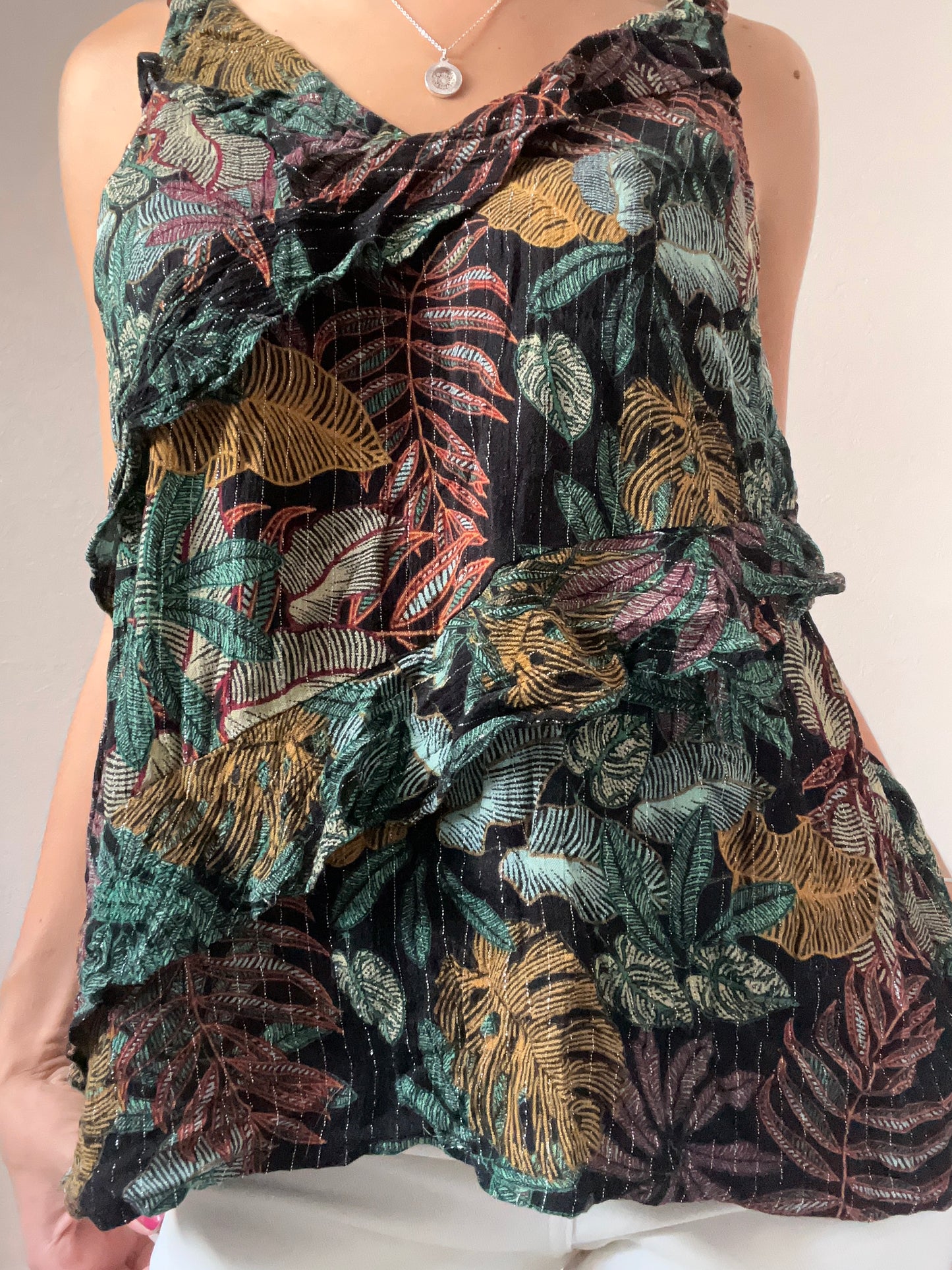 Top à motif tropical