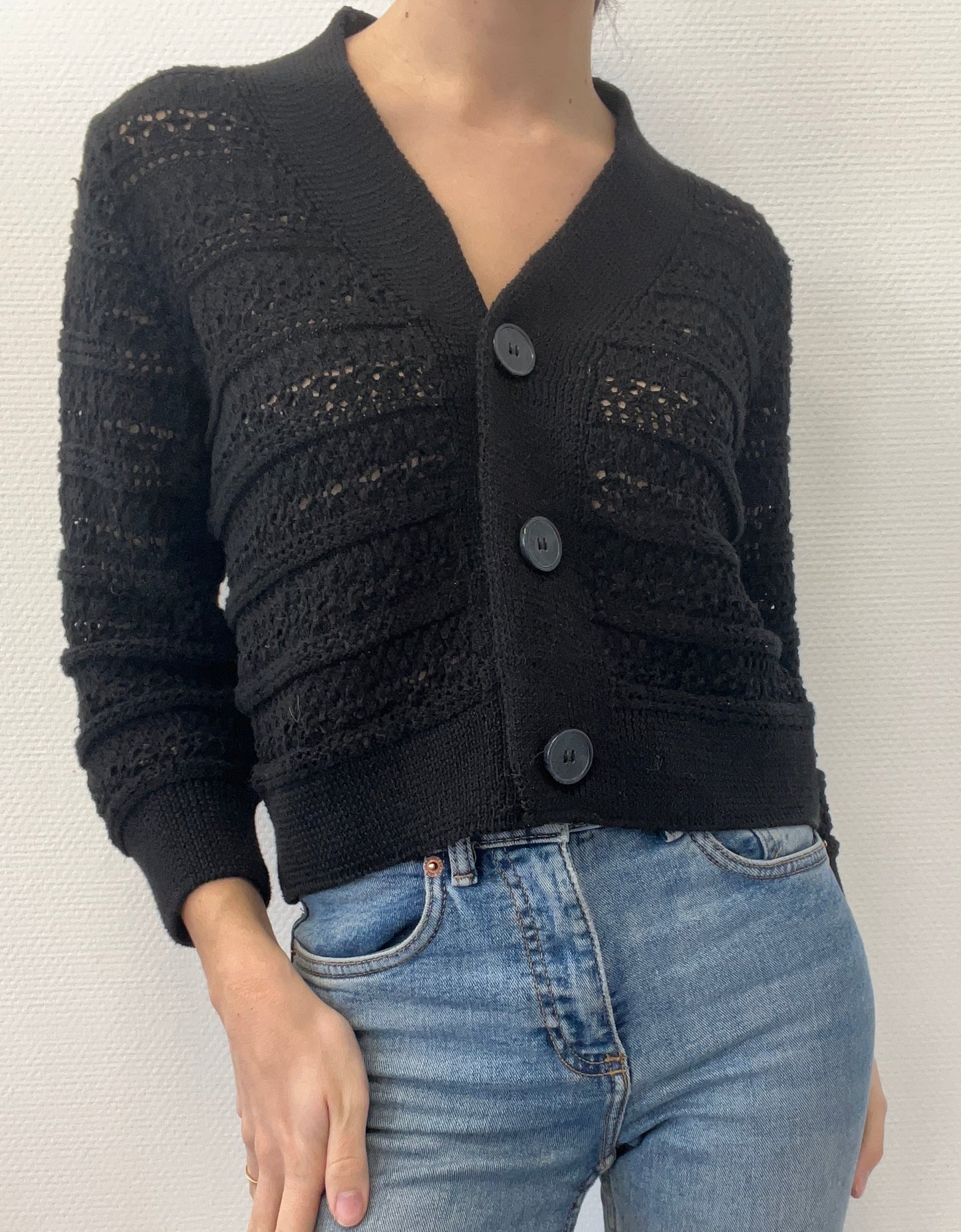 Gilet court ajouré