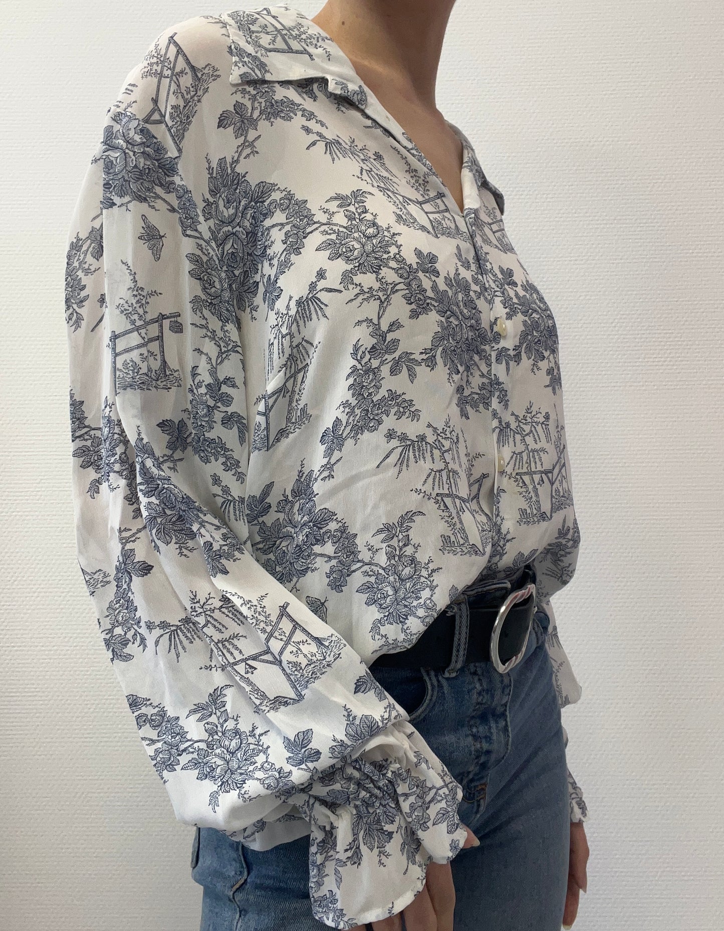 Chemise imprimée toile de jouy
