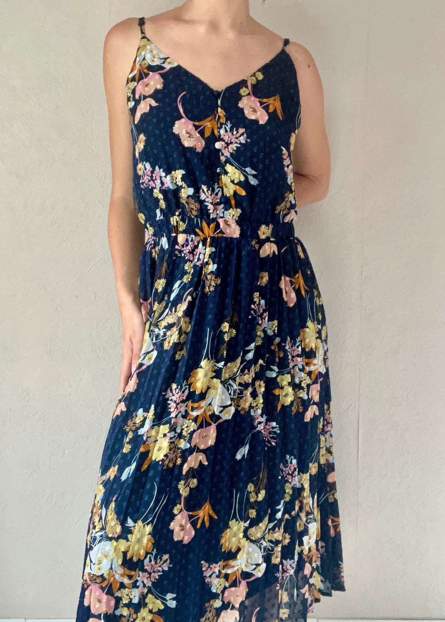 Robe plissée à fleurs