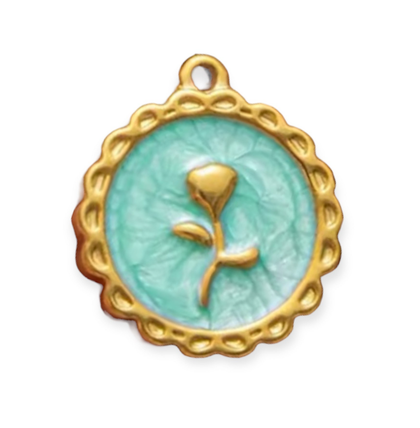 Charm médaillon rond finition dorée