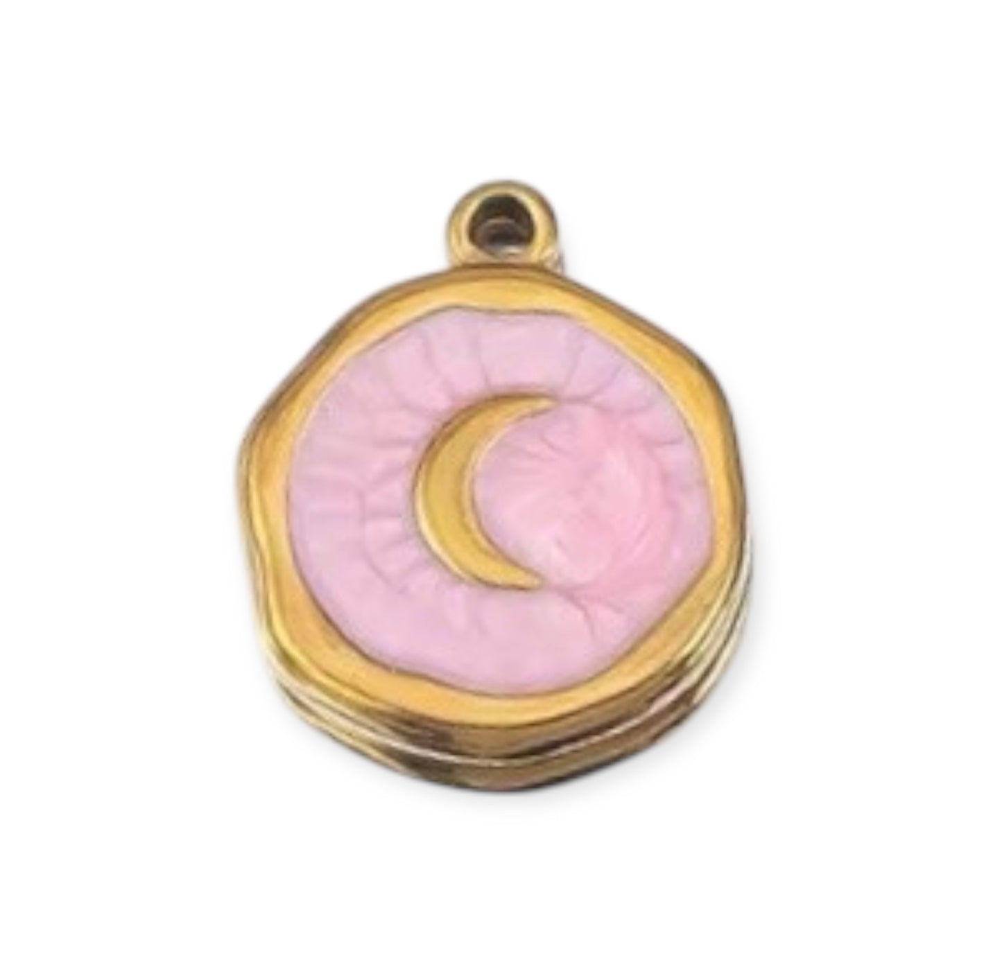 Charm médaillon lune finition dorée