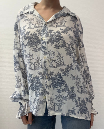 Chemise imprimée toile de jouy