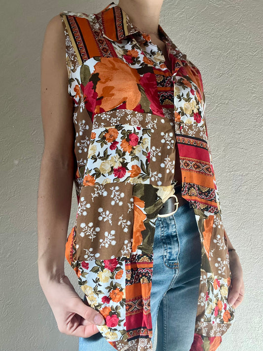 Blouse à nouer fleurie