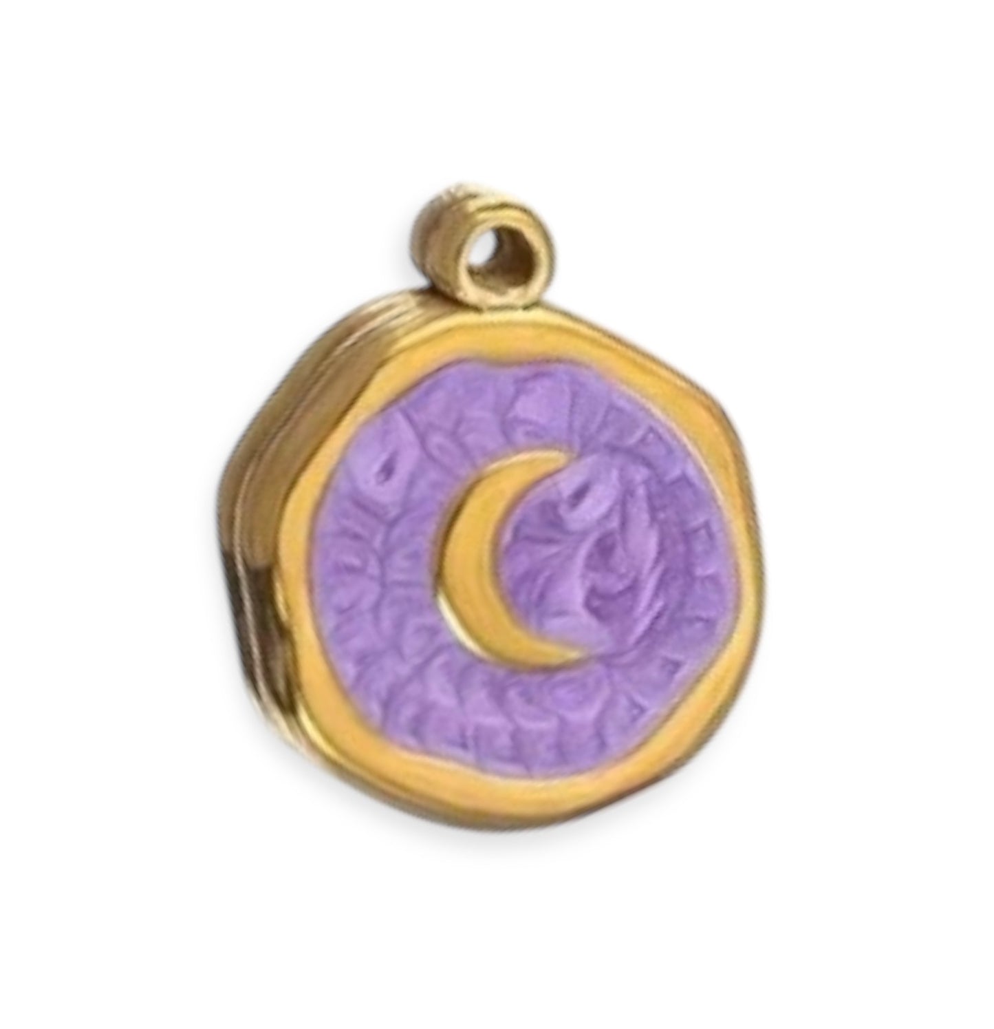 Charm médaillon lune finition dorée