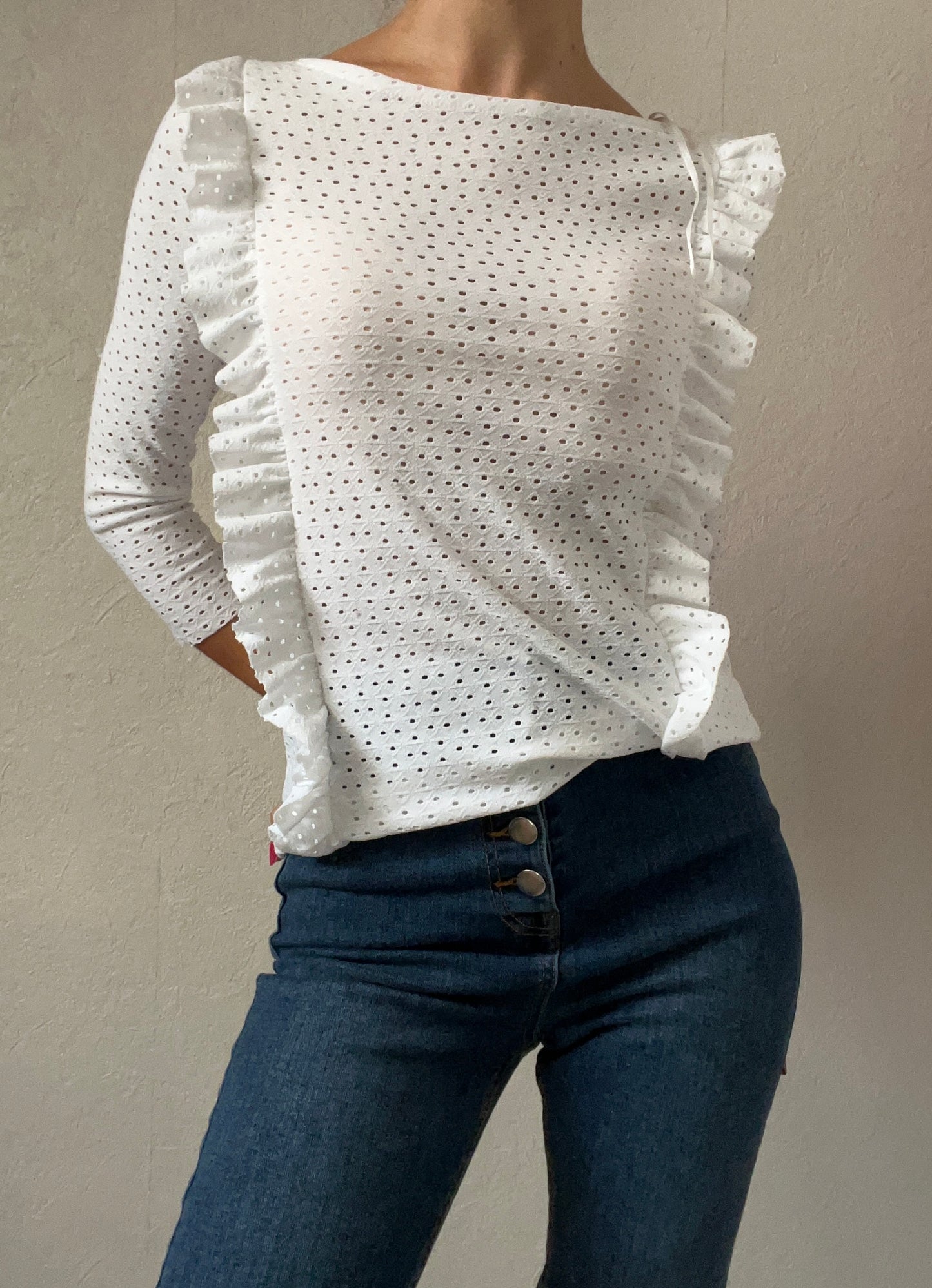 Top à broderie anglaise