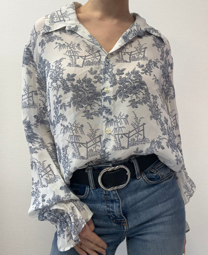 Chemise imprimée toile de jouy