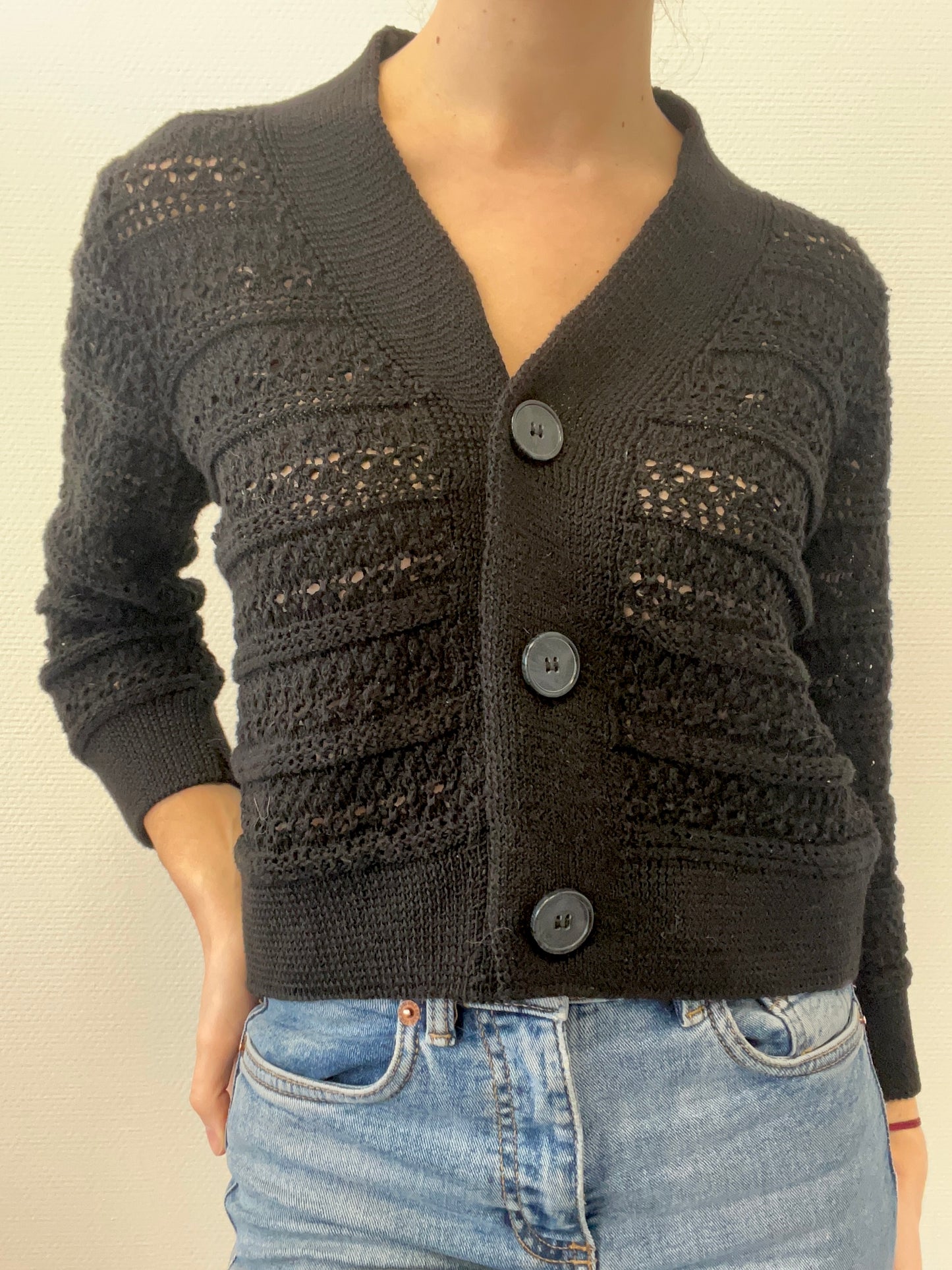 Gilet court ajouré