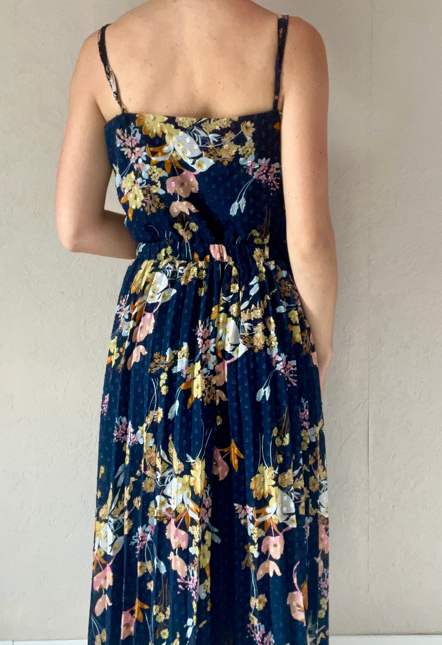 Robe plissée à fleurs