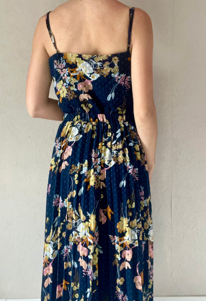 Robe plissée à fleurs