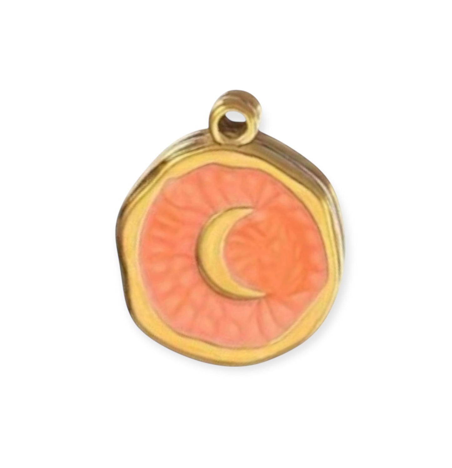 Charm médaillon lune finition dorée