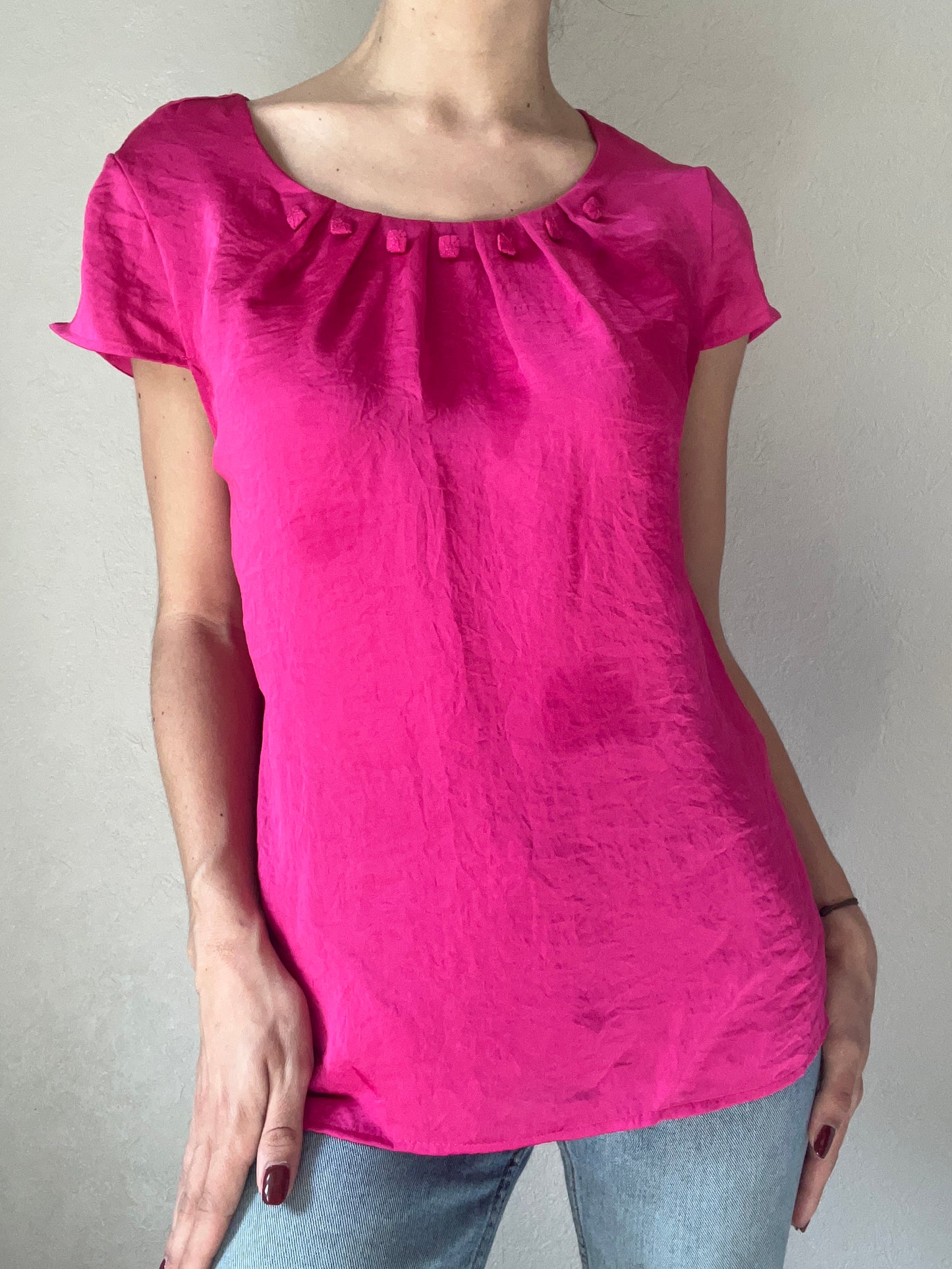 Top fuchsia satiné