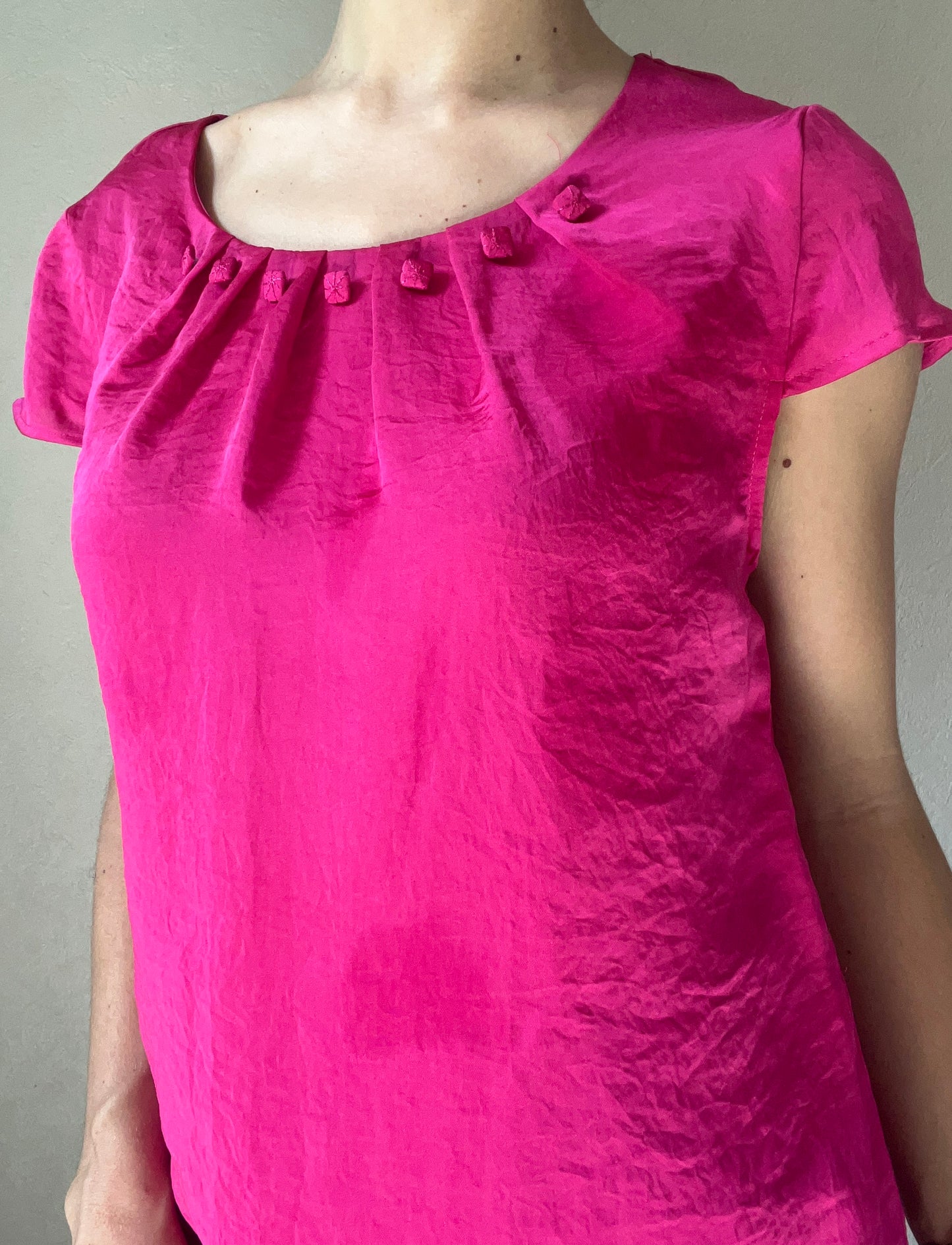 Top fuchsia satiné