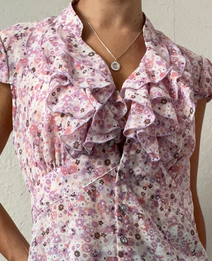 Blouse fleurie volantée