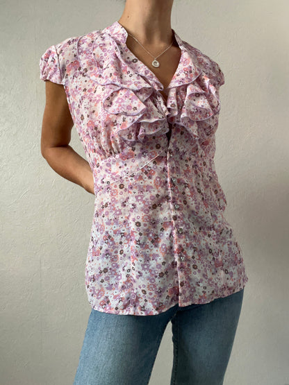 Blouse fleurie volantée