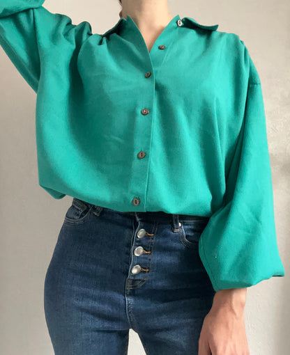 Chemise oversize verte