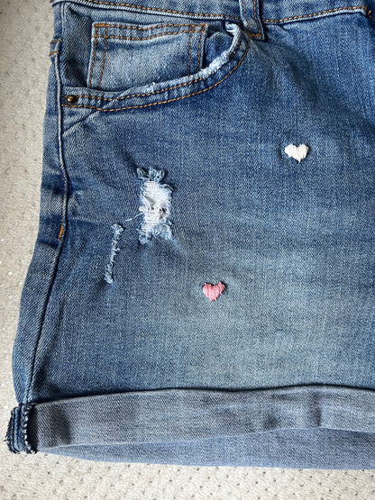 Short en jean coeur