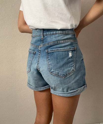 Short en jean coeur